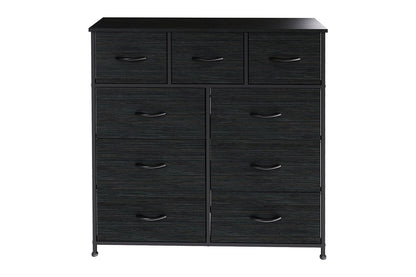 Ovela 9 Drawer Storage Chest - Wood Grain Black