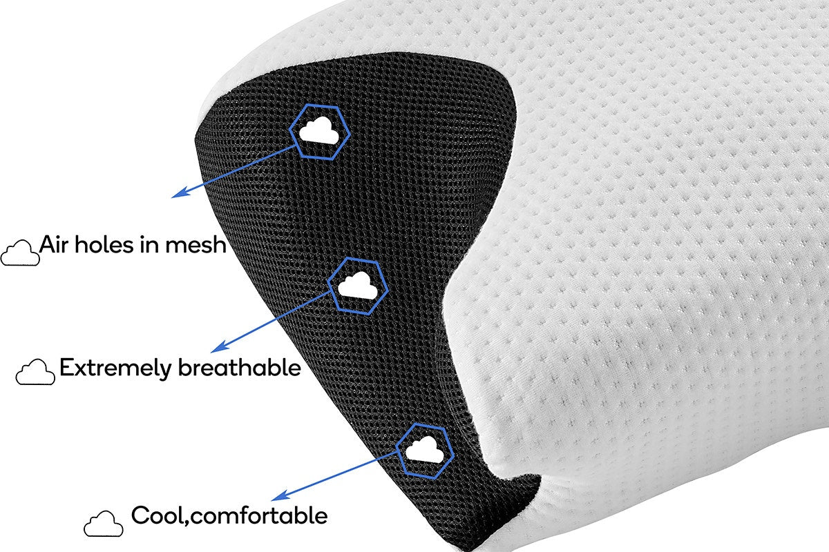 Ovela Ergonomic Cervical Neck Pillow for Snore Relief