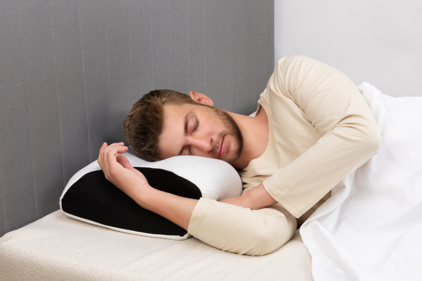 Ovela Ergonomic Cervical Neck Pillow for Snore Relief