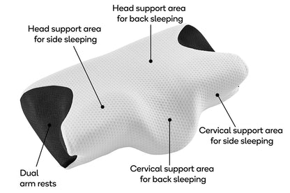 Ovela Ergonomic Cervical Neck Pillow for Snore Relief