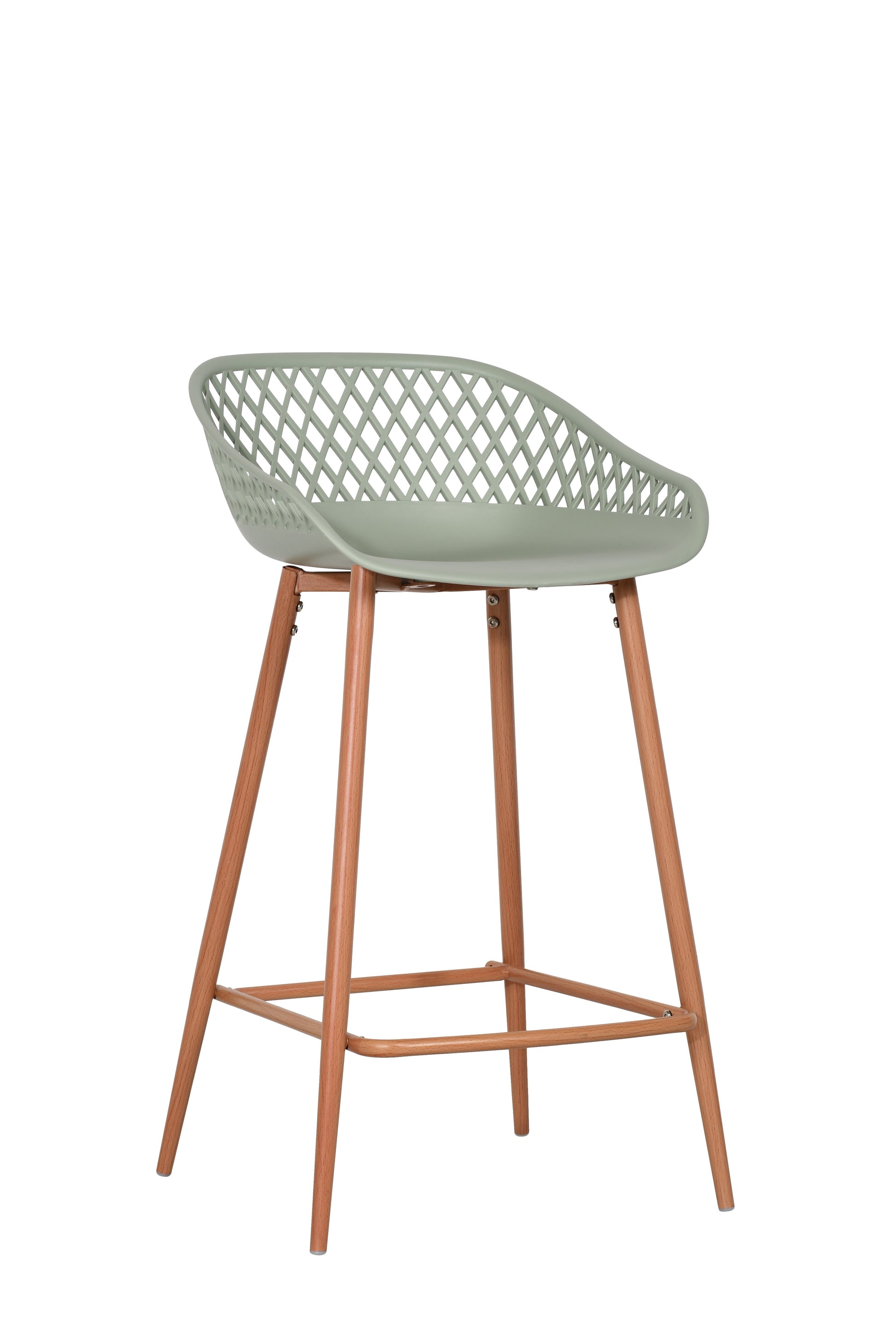 Ovela Set of 2 Leerdam Counter Stools (Pastel Green)