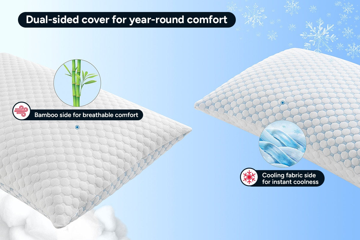 Set of 2 Ovela Adjustable Memory Foam Cooling Pillows