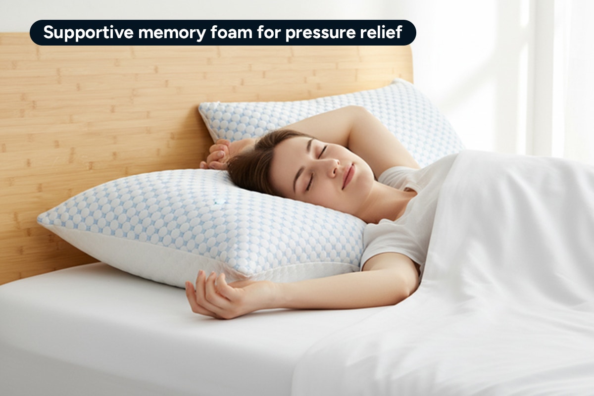 Set of 2 Ovela Adjustable Memory Foam Cooling Pillows