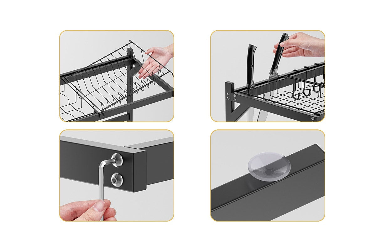 Ovela Over Sink Dish Drying Rack - 85cm