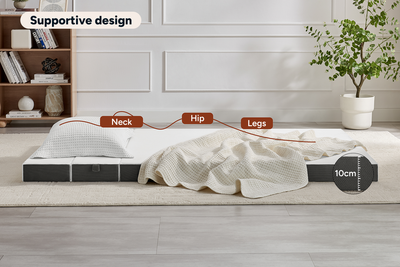 Ovela Folding Sofa Bed Mattress Double White Memory Foam