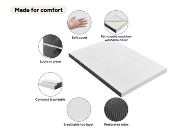 Ovela Folding Sofa Bed Mattress Double White Memory Foam