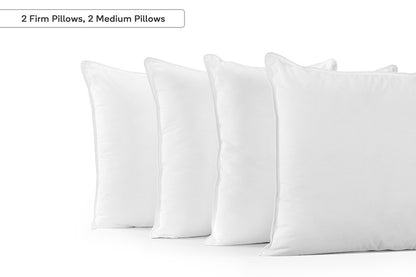 Set of 4 Ovela Hotel Quality Deluxe Bounce Fibre Pillows