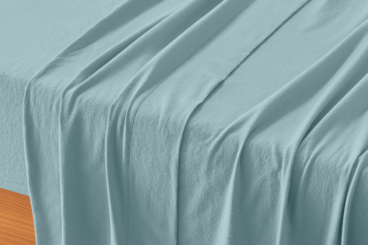 Ovela 150GSM Cotton Flannelette Bed Sheet Set (Arona, Single)