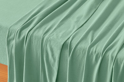 Ovela 150GSM Cotton Flannelette Bed Sheet Set (Iceberg Green, Single)