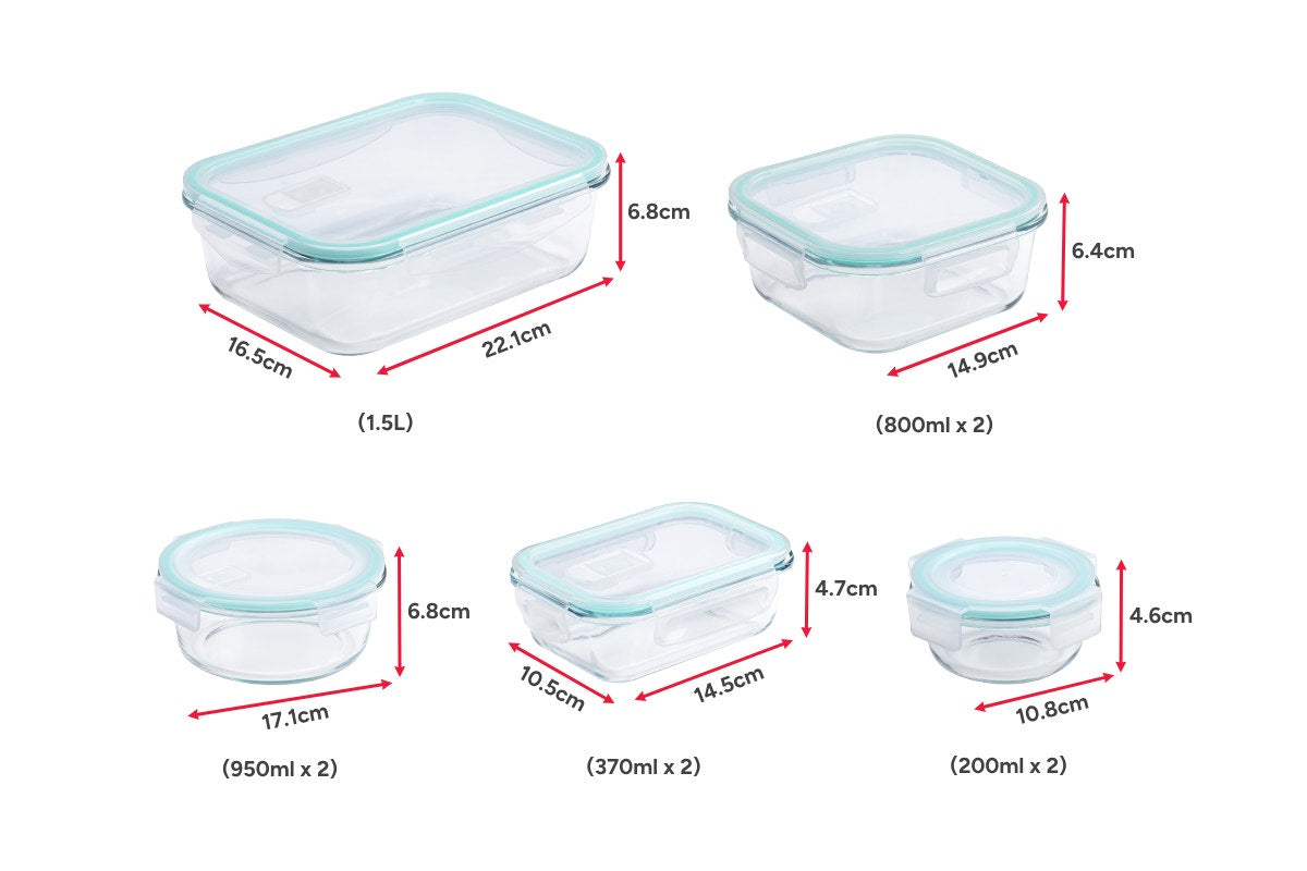 Ovela 9 Piece Glass Container Set