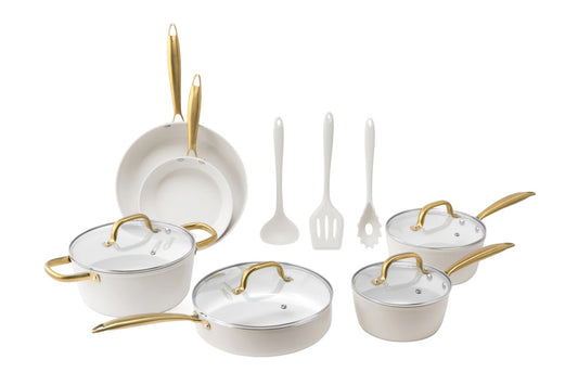 Ovela 9 Piece Non-Stick Ceramic Cookware Set with Utensils