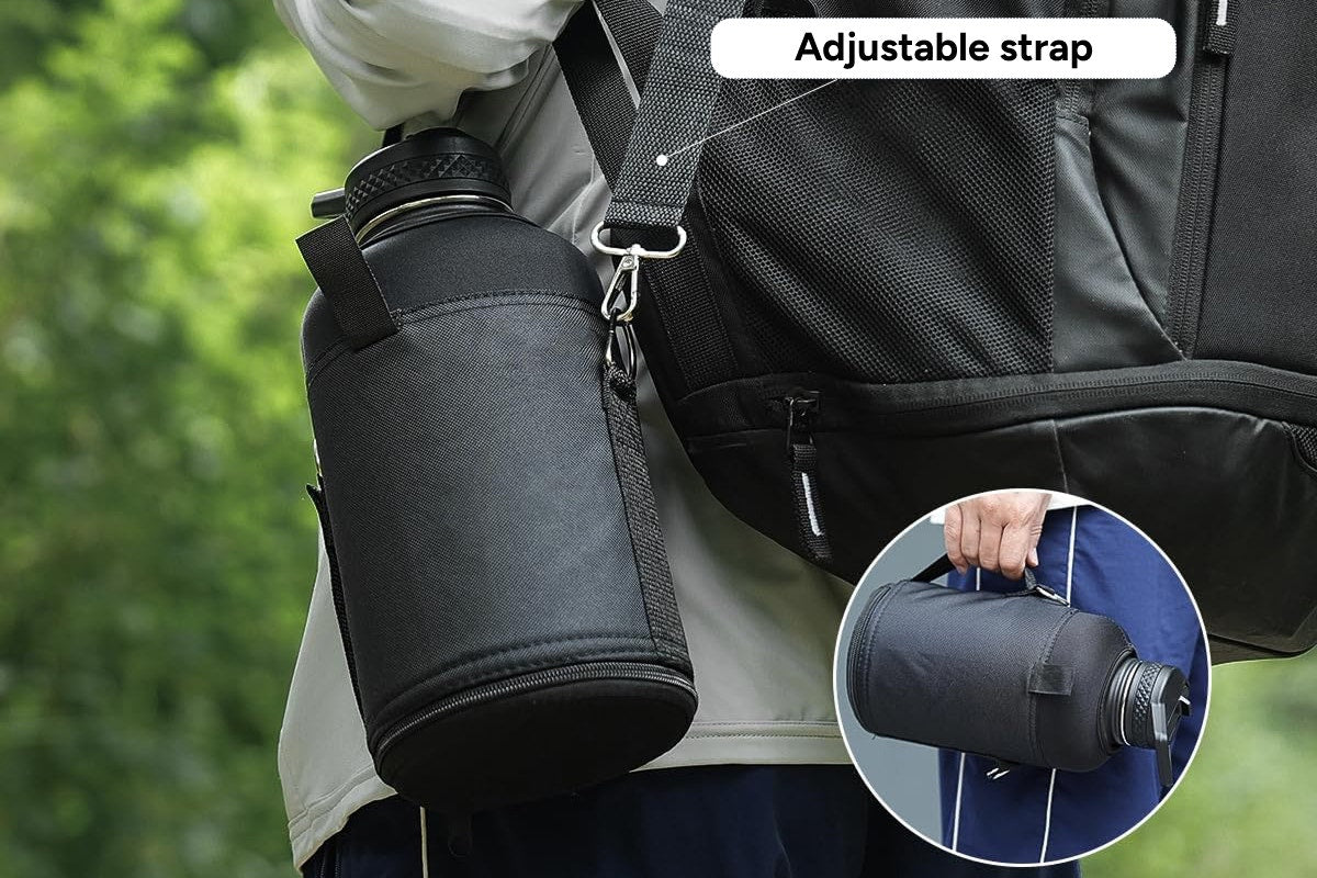 Ovela 2L Insulated Stainless Steel Water Bottle with 3 Lid Attachments