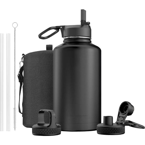 Ovela 2L Insulated Stainless Steel Water Bottle with 3 Lid Attachments - Auzzistore