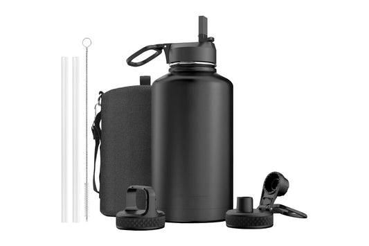 Ovela 2L Insulated Stainless Steel Water Bottle with 3 Lid Attachments