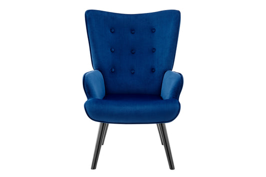 Ovela Henry High Back Armchair Blue Velvet – view 2