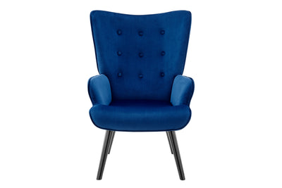 Ovela Henry High Back Armchair Blue Velvet