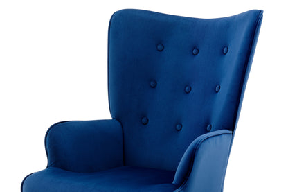 Ovela Henry High Back Armchair (Blue Velvet)