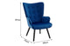 Ovela Henry High Back Armchair (Blue Velvet)