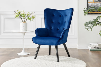 Ovela Henry High Back Armchair (Blue Velvet)