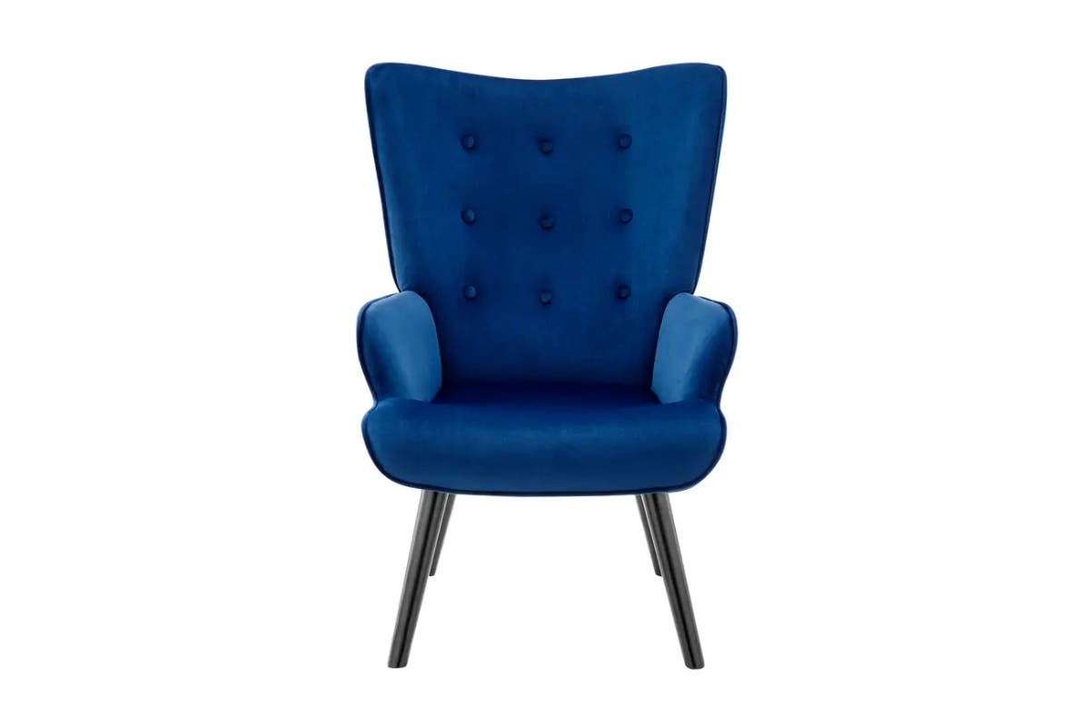 Ovela Henry High Back Armchair (Blue Velvet)