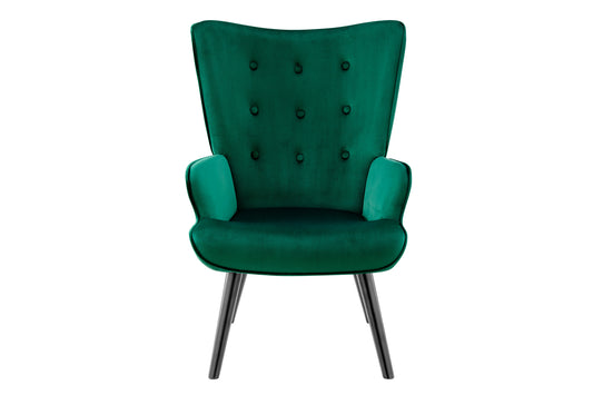 Ovela Henry High Back Armchair Green Velvet – view 2