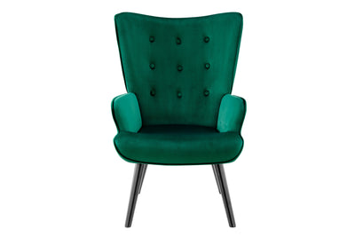 Ovela Henry High Back Armchair Green Velvet