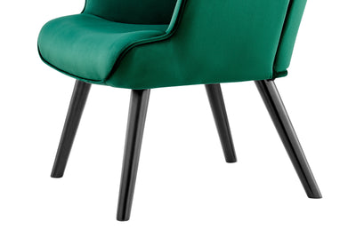 Ovela Henry High Back Armchair Green Velvet
