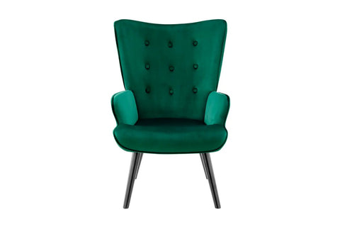 Ovela Henry High Back Armchair (Green Velvet) - Auzzistore