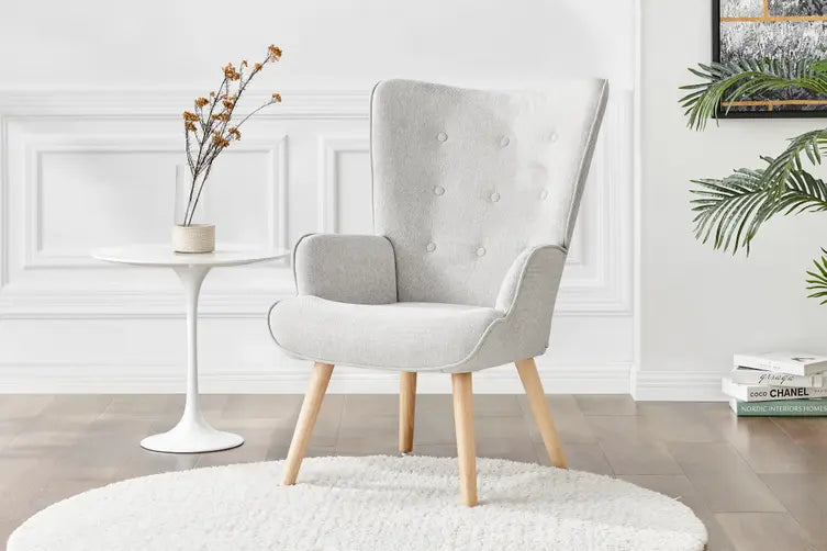 Ovela Henry High Back Armchair - Light Grey