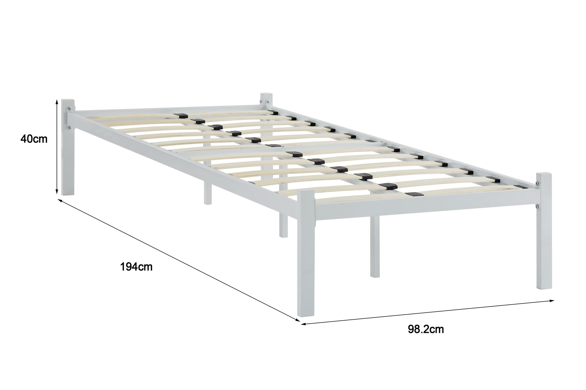 Ovela Hindmarsh Metal Bed - White; Single