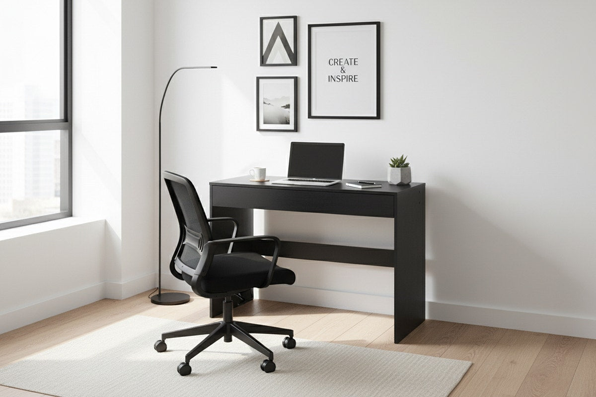 Ovela Jasper 1 Drawer Desk (Black)
