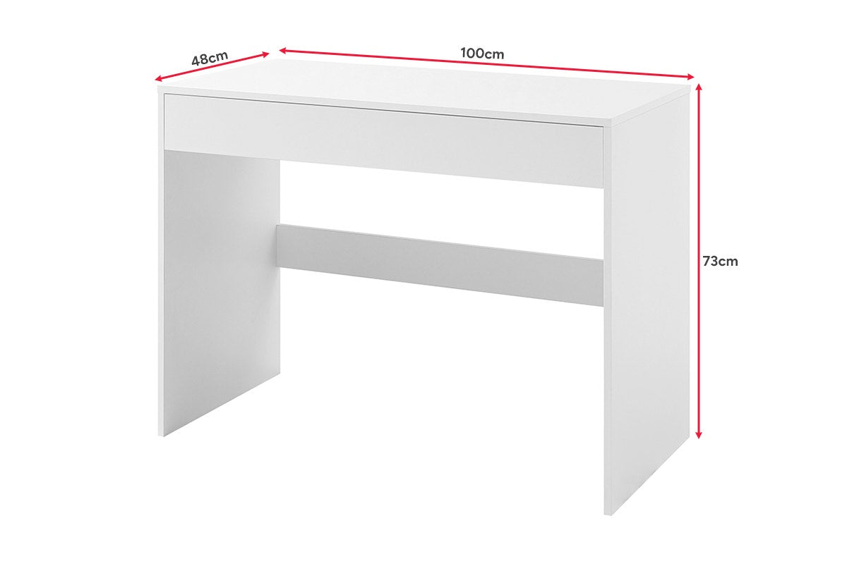 Ovela Jasper 1 Drawer Desk (White)