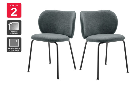 Set of 2 Ovela Kerby Dining Chairs (Charcoal)