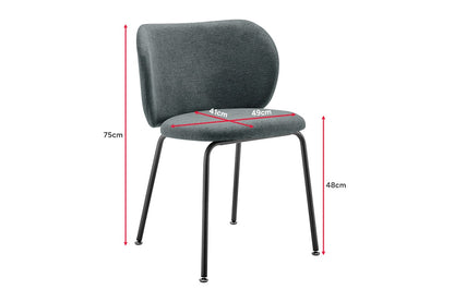Set of 2 Ovela Kerby Dining Chairs (Charcoal)