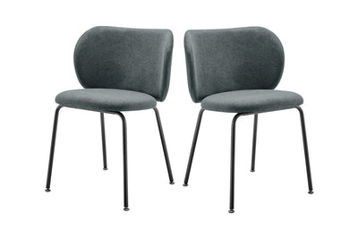 Set of 2 Ovela Kerby Dining Chairs - Charcoal