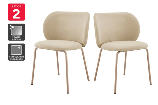 Set of 2 Ovela Kerby Dining Chairs (Beige)