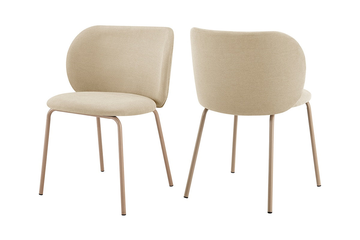Set of 2 Ovela Kerby Dining Chairs (Beige)