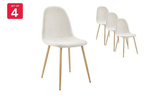 Set of 4 Ovela Lucas Dining Chairs (Beige) - Auzzistore