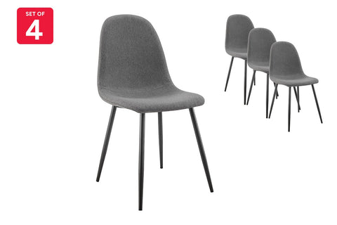 Set of 4 Ovela Lucas Dining Chairs (Charcoal) - Auzzistore