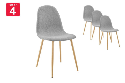 Set of 4 Ovela Lucas Dining Chairs (Grey) - Auzzistore