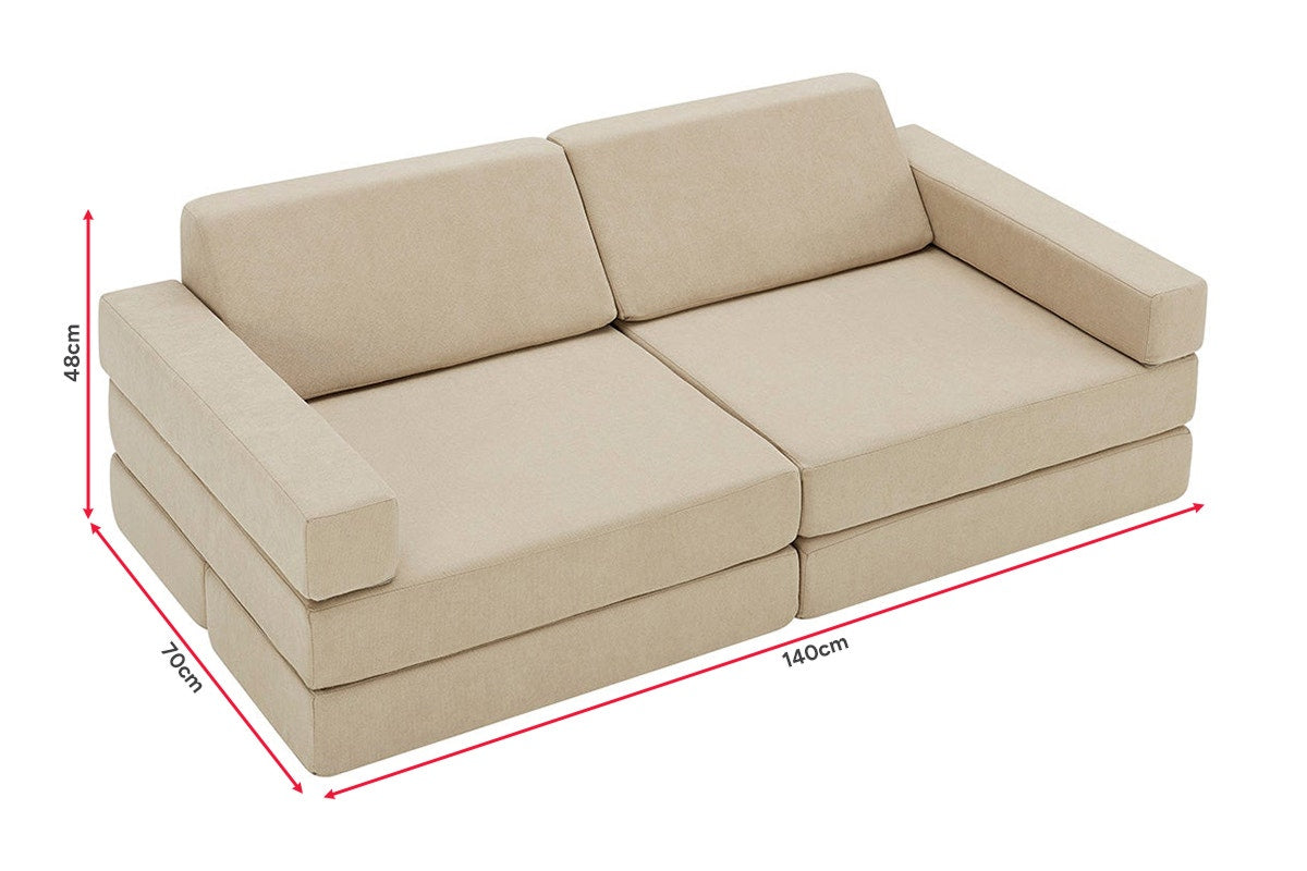 Ovela 14 Piece Modular Double Kids Play Sofa (Beach Beige)