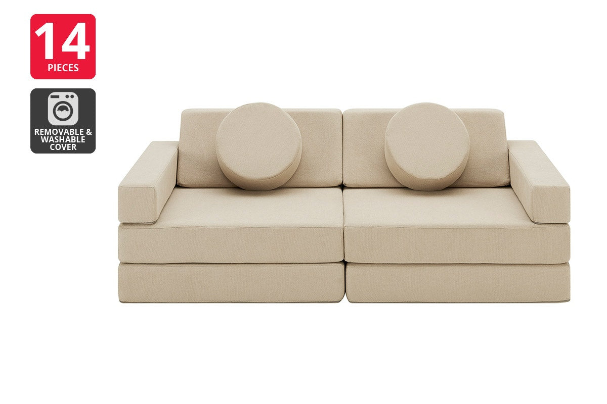 Ovela 14 Piece Modular Double Kids Play Sofa (Beach Beige)