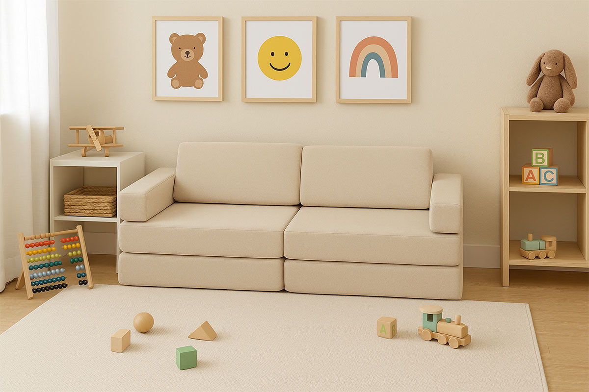 Ovela 14 Piece Modular Double Kids Play Sofa (Beach Beige)