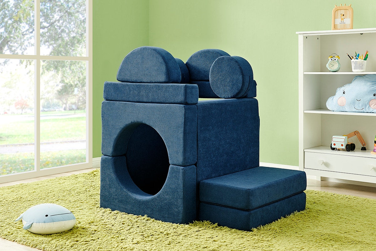 Ovela 14 Piece Modular Double Kids Play Sofa (Ocean Blue)