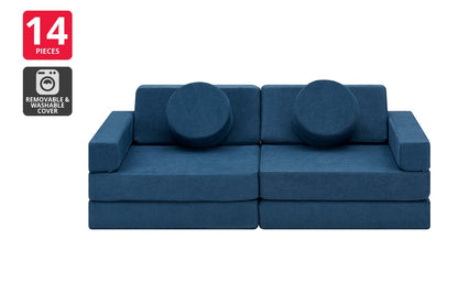 Ovela 14 Piece Modular Double Kids Play Sofa (Ocean Blue)