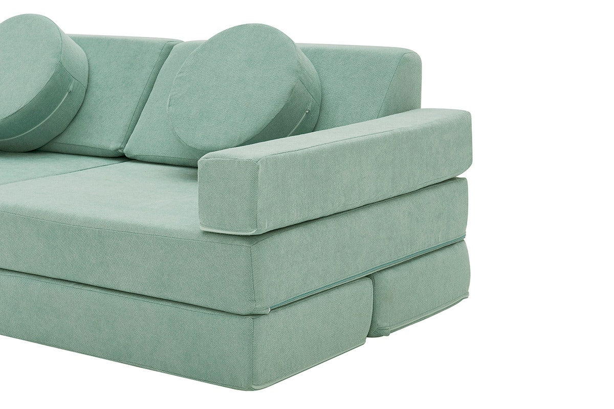 Ovela 14 Piece Modular Double Kids Play Sofa (Sage Green)