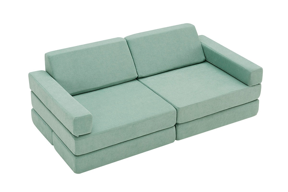 Ovela 14 Piece Modular Double Kids Play Sofa (Sage Green)