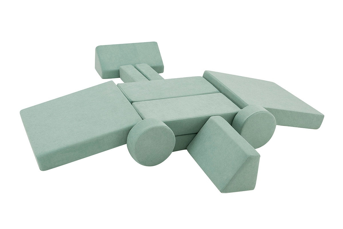 Ovela 14 Piece Modular Double Kids Play Sofa (Sage Green)