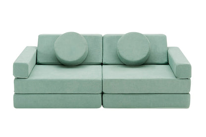 Ovela 14 Piece Modular Double Kids Play Sofa (Sage Green)