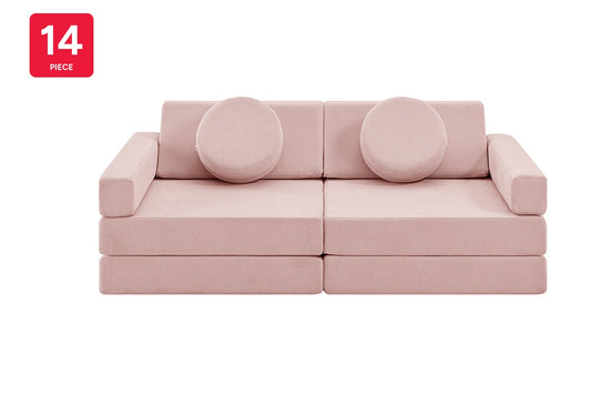 Ovela 14 Piece Modular Double Kids Play Sofa (Pink)